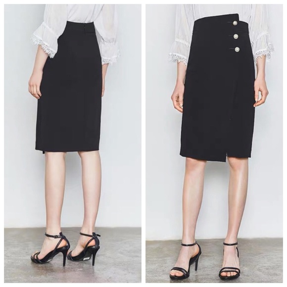 Lily 2019 Summer Asymmetric Midi Pencil Skirt - Picture 4 of 8
